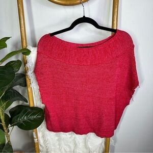 Free People Pink Red Sleeveless Sweater sz XS